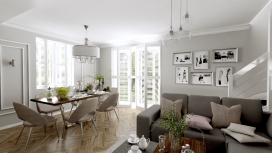 Salon z kuchnią